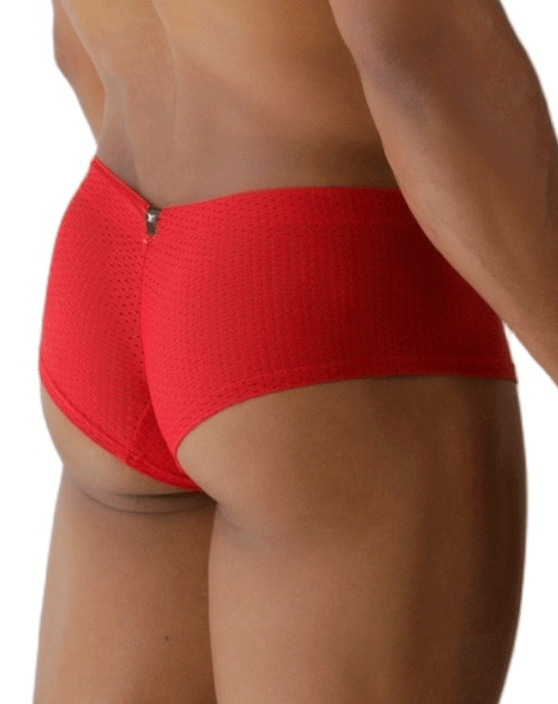 Xtremen 91269 Sleek V-cut Performance Mesh Briefs Red