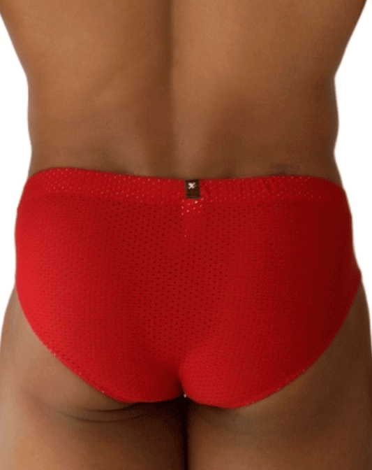 Xtremen 91270 Sleek Low-rise Perforated Briefs Red