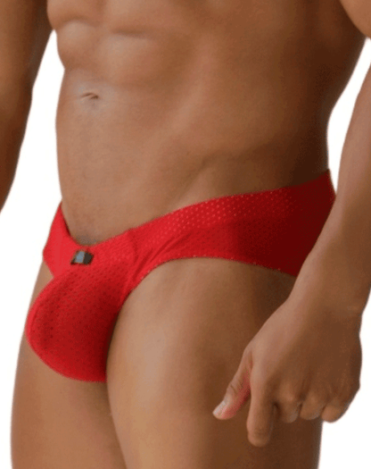 Xtremen 91270 Sleek Low-rise Perforated Briefs Red