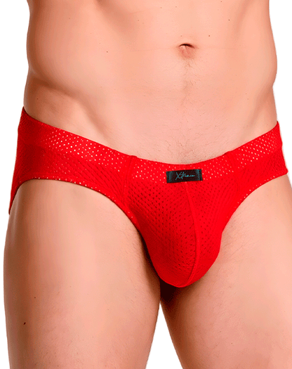 Xtremen 91270 Sleek Low-rise Perforated Briefs Red