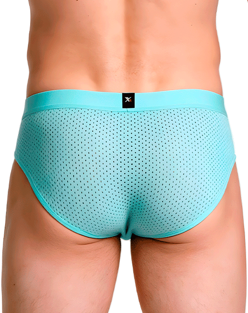 Xtremen 91270 Sleek Low-rise Perforated Briefs Seawater