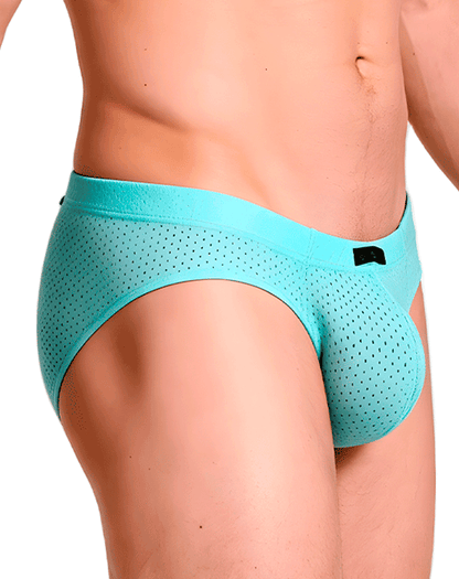 Xtremen 91270 Sleek Low-rise Perforated Briefs Seawater