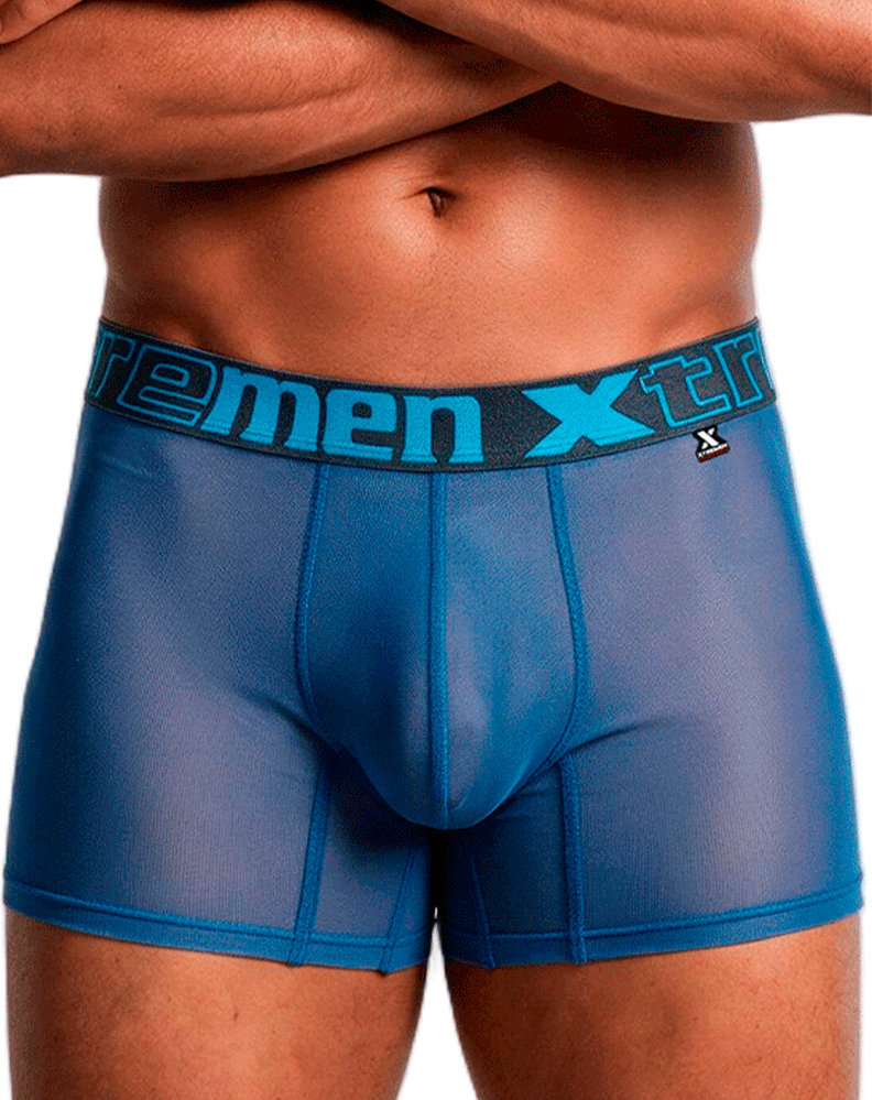 Xtremen 91277 Microfiber Mesh Boxer Briefs Blue