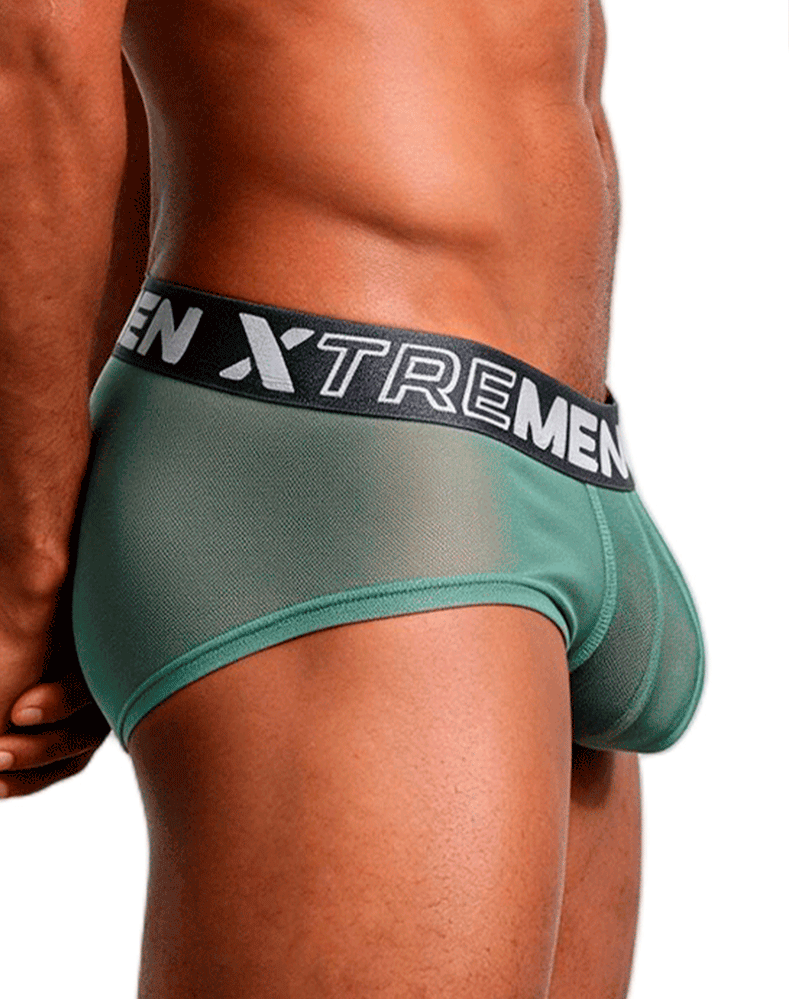 Xtremen 91279 Microfiber Mesh Briefs Green