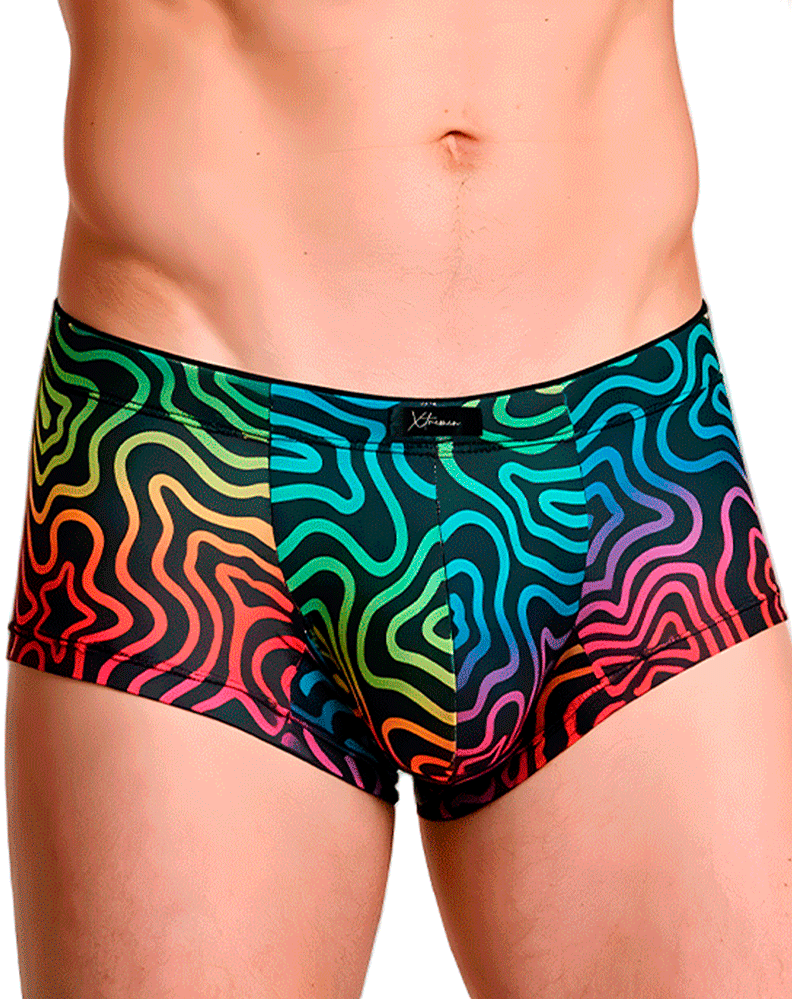Xtremen 91283 Ultimate Low-rise Rainbow Printed Briefs Labyrinth