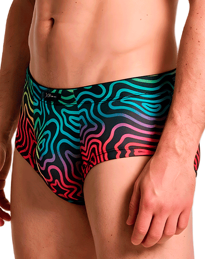 Xtremen 91283 Ultimate Low-rise Rainbow Printed Briefs Labyrinth
