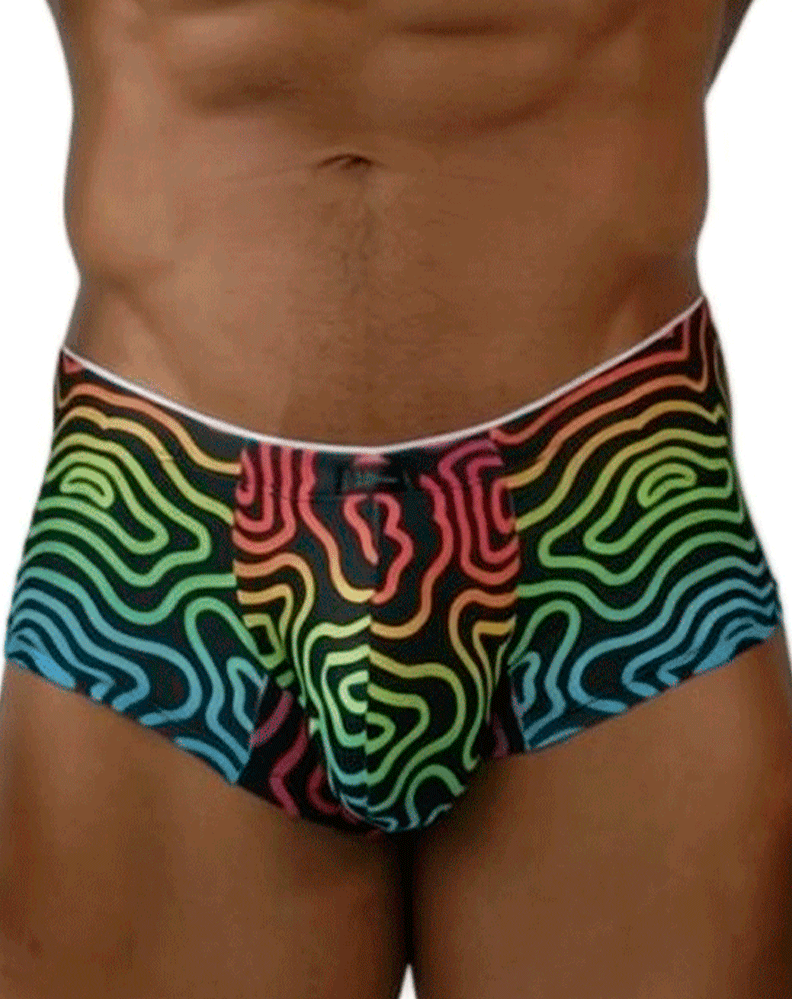 Xtremen 91283 Ultimate Low-rise Rainbow Printed Briefs Labyrinth