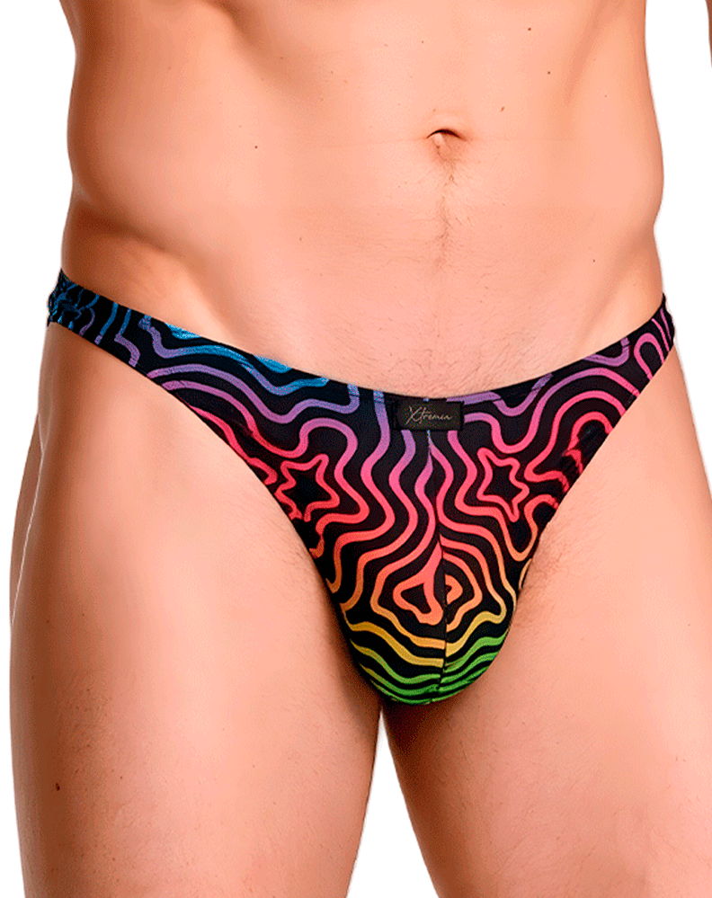 Xtremen 91284 Ultimate Rainbow Expression Men's Thong Labyrinth