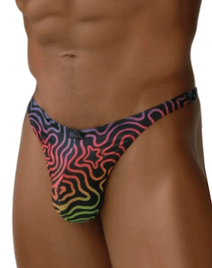 Xtremen 91284 Ultimate Rainbow Expression Men's Thong Labyrinth