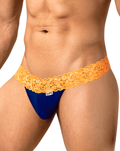 Candyman 95015 Lace Thongs Blue-hot Orange