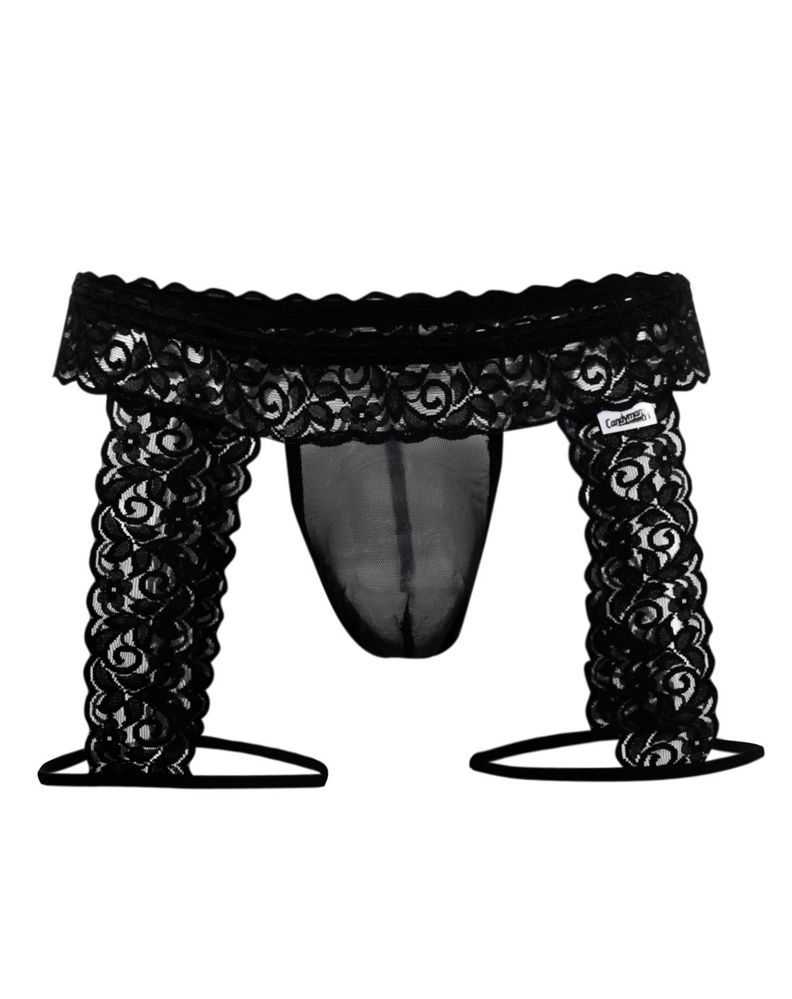 Candyman 99369x Lace Thongs Black