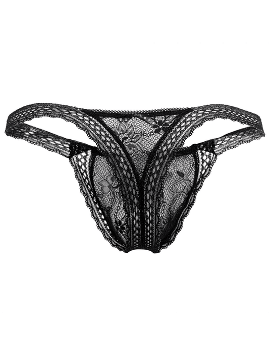 Candyman 99420x Double Lace Thongs Black