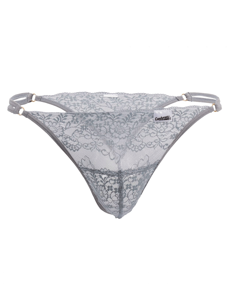 Candyman 99421x Lace G-string Thongs Grey & Blue