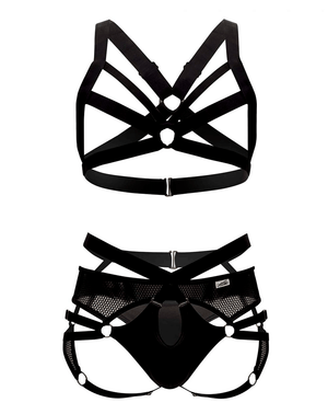 Candyman 99546x Harness-thongs Outfit Black