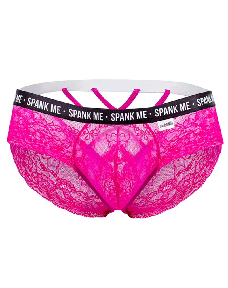 Candyman 99615x Spank Me Lace Briefs Pink