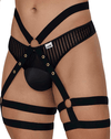 Candyman 99676 Garter Thongs Two Piece Set Black
