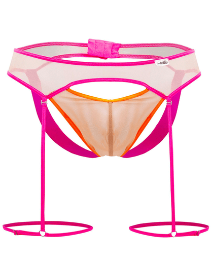 Candyman 99687 Garter Jock Two Piece Set Beige-neon