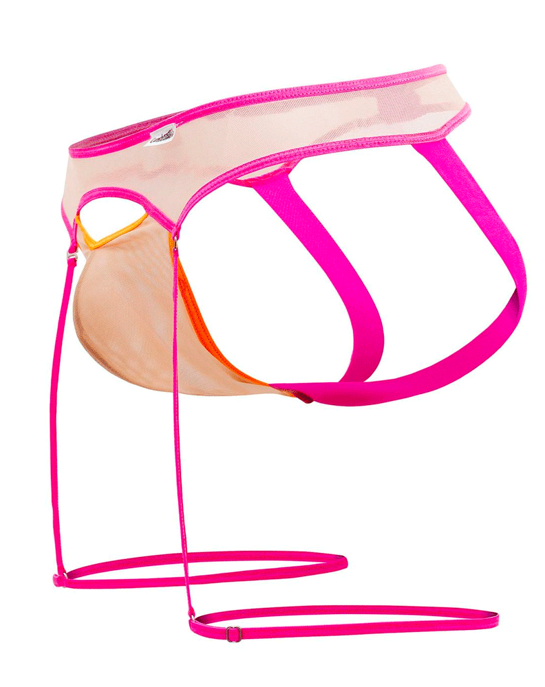 Candyman 99687 Garter Jock Two Piece Set Beige-neon