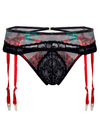 Candyman 99688 Garter Thongs Two Piece Set Black