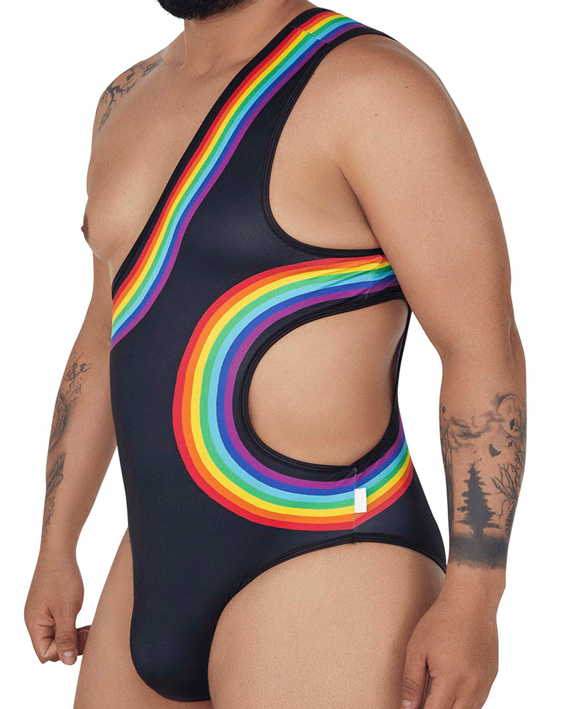 Candyman 99702x Rainbow Bodysuit Black