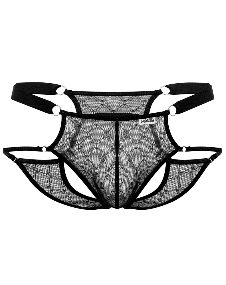 Candyman 99730 Lace Jockstrap Black