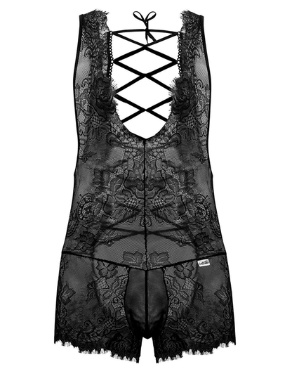 Candyman 99743 Lace Bodysuit Black