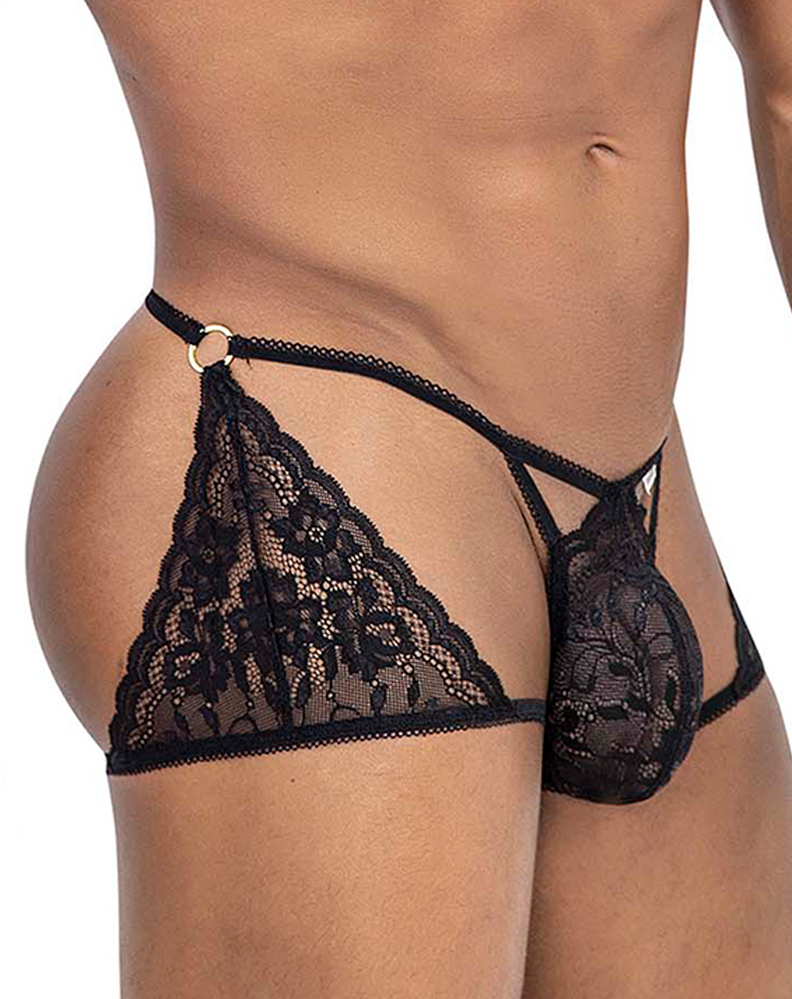 Candyman 99773 Lace Trunks Thongs Black