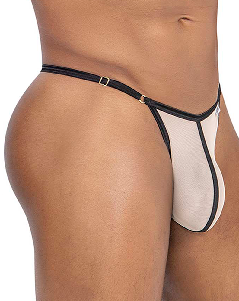 Candyman 99776 Mesh Thongs Beige