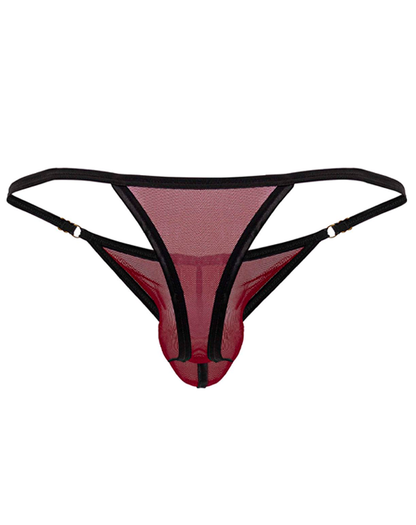 Candyman 99776 Mesh Thongs Burgundy