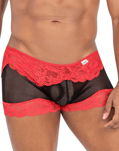 Candyman 99779 Mesh Lace Trunks Black-red
