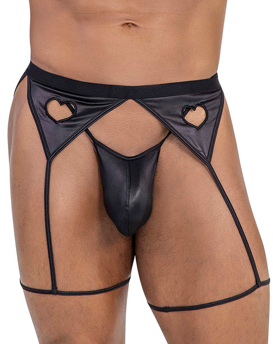 Candyman 99785 Garter Outfit Black