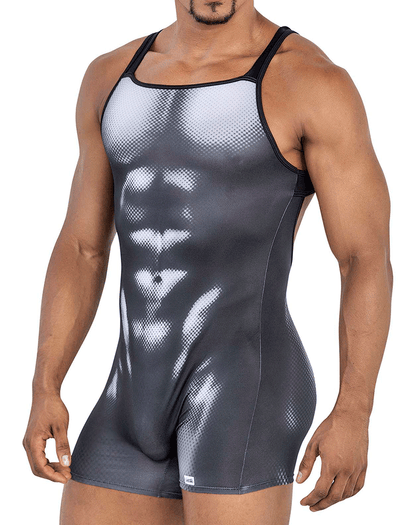 Candyman 99796 Muscle Onesie Bodysuit Black-white