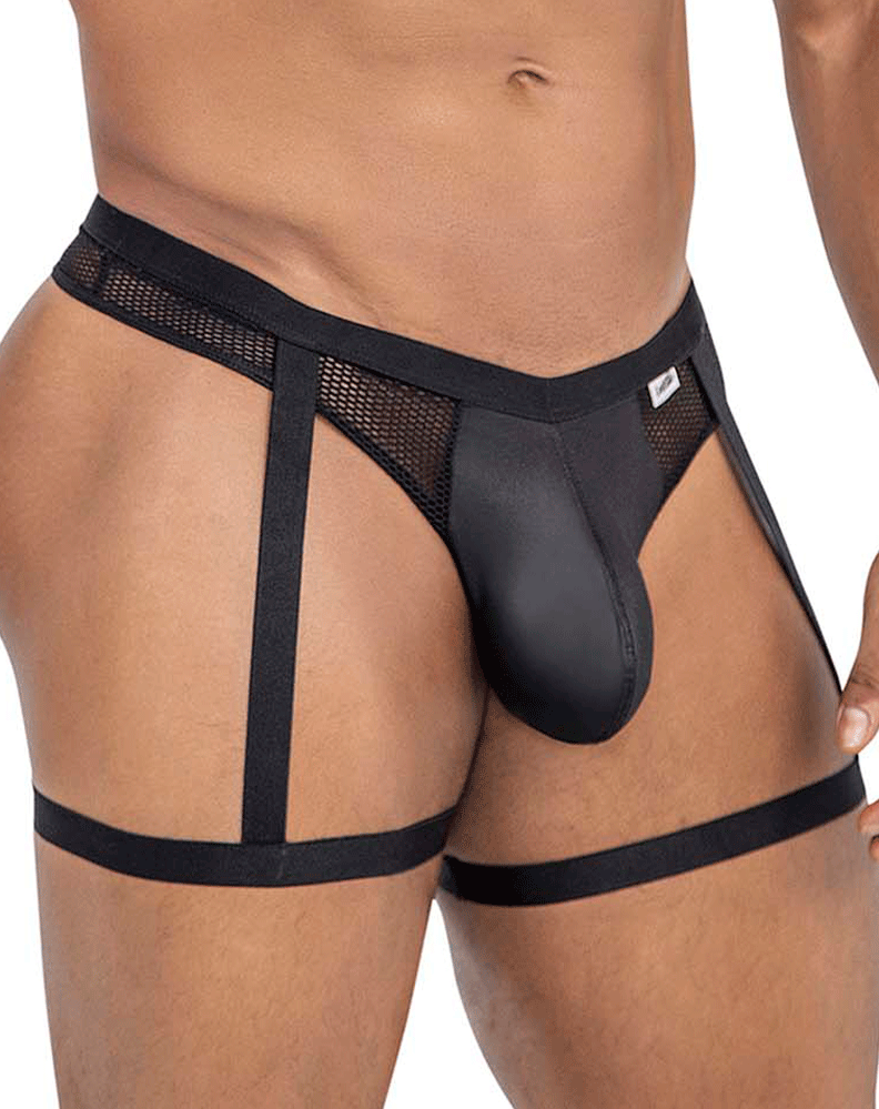 Candyman 99798 Garter Mesh Thongs Black
