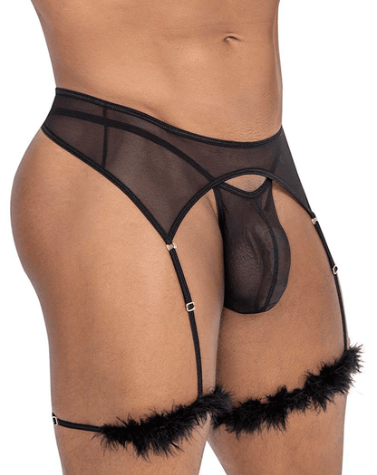 Candyman 99806 Mesh Garter Outfit Black