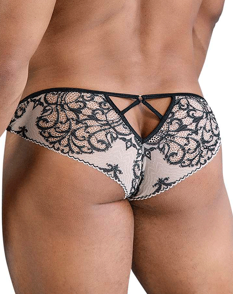 Candyman 99830 Lace Briefs Nude-black