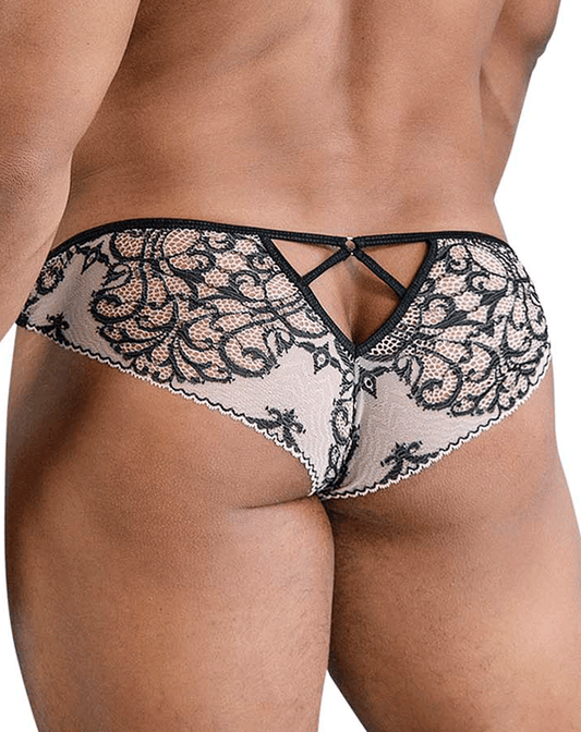 Candyman 99830 Lace Briefs Nude-black