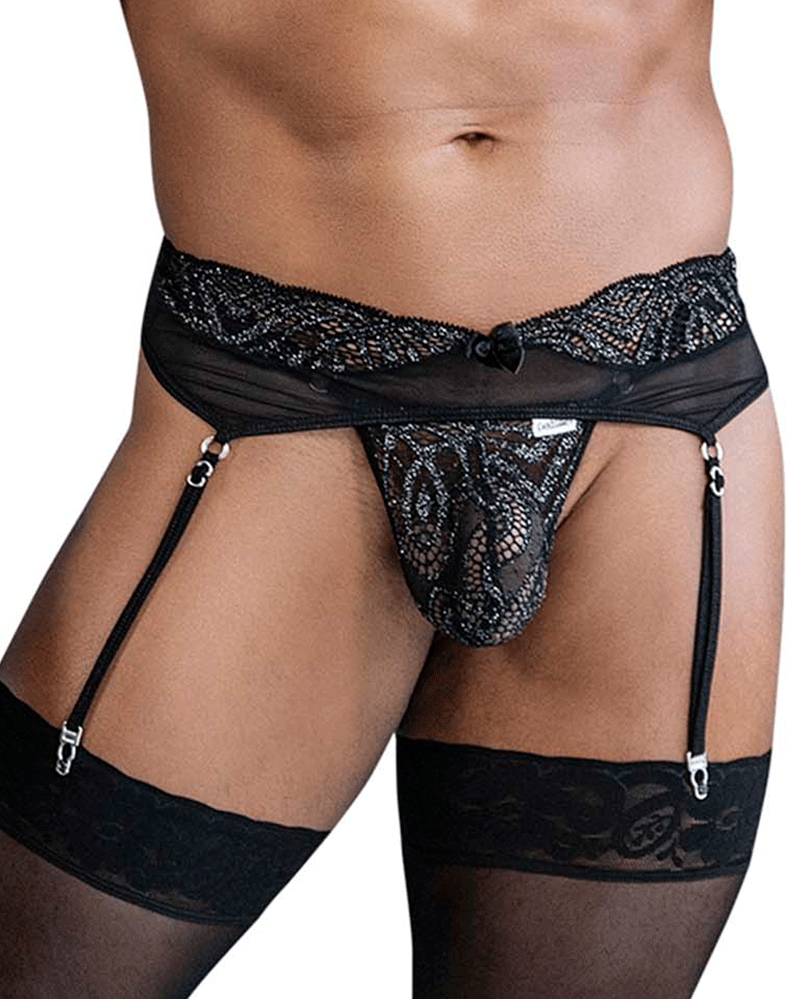 Candyman 99837 Lace-garter Outfit Black