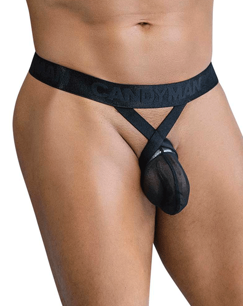 Candyman 99847 Mesh Thongs Black