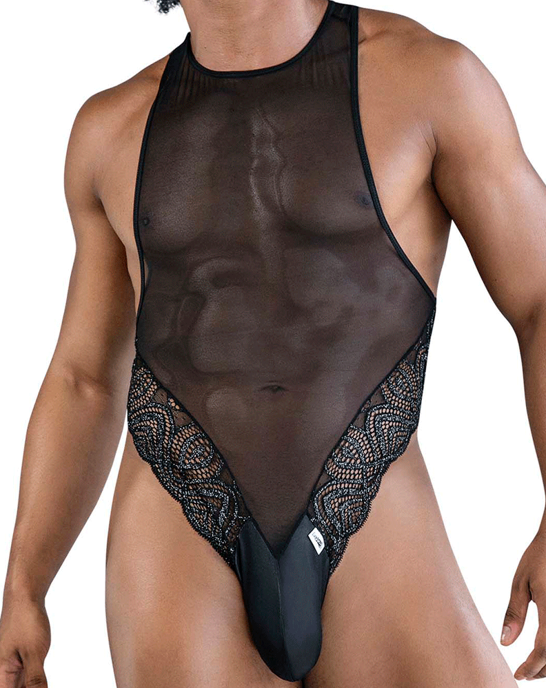 Candyman 99864 Lace-mesh Bodysuit Black
