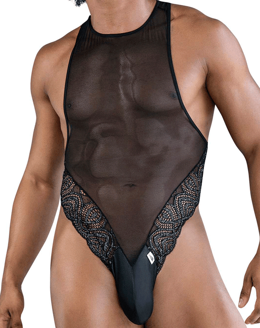 Candyman 99864 Lace-mesh Bodysuit Black