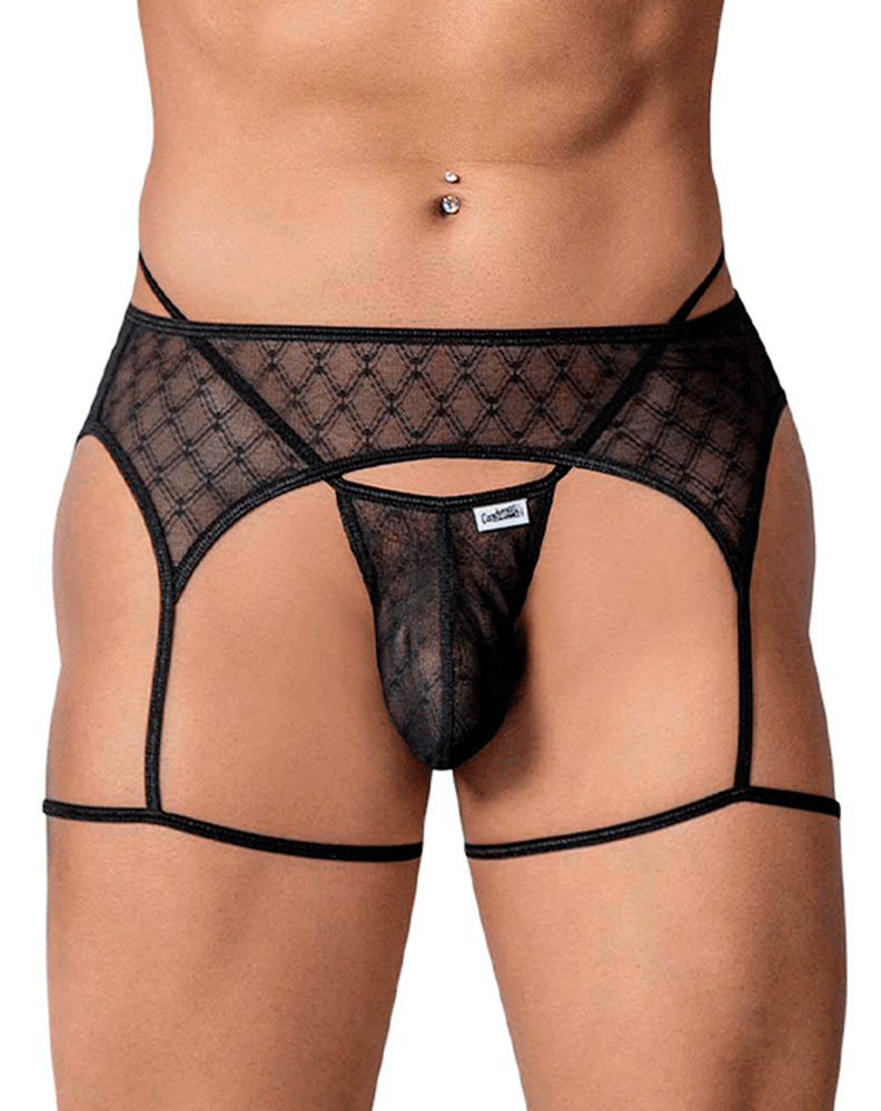 Candyman 99898 Geometric Mesh Thongs Black