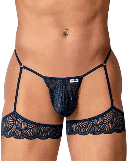 Candyman 99906 Garter Lace Thongs Navy
