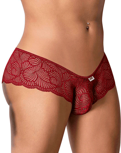 Candyman 99907 Lace Trunks Burgundy