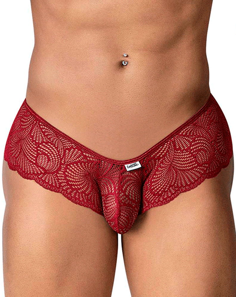 Candyman 99907 Lace Trunks Burgundy