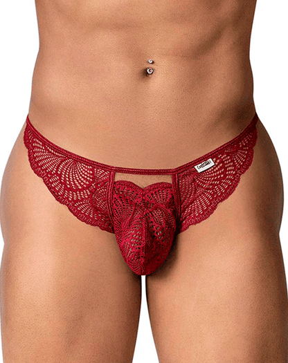 Candyman 99910 Lace Thongs Burgundy