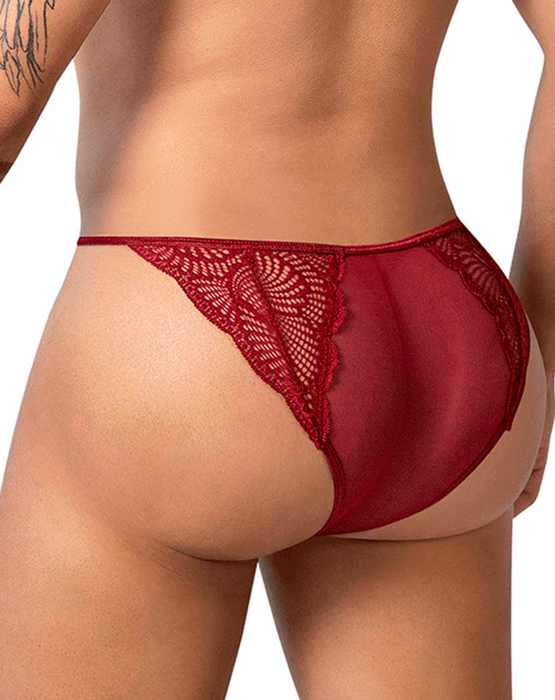 Candyman 99914 Lace Briefs Burgundy
