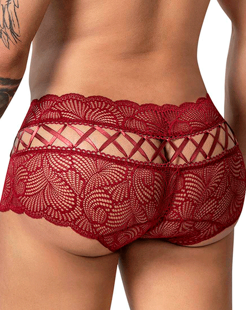 Candyman 99916 Lace Trunks Burgundy