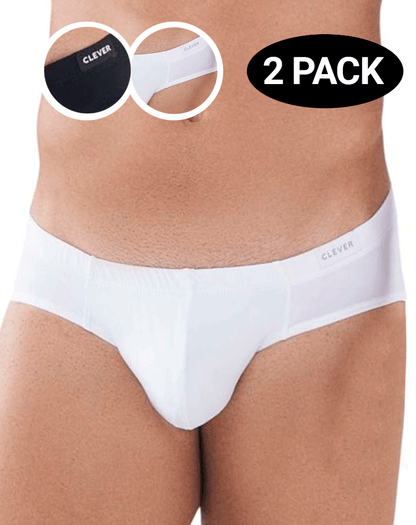 Clever 519940 2pk Australian Briefs 2 Pack 1 Black & 1 White