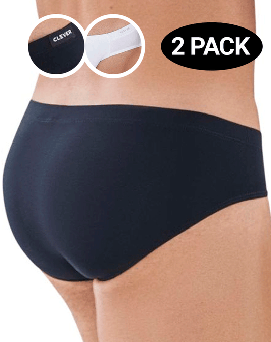 Clever 519940 2pk Australian Briefs 2 Pack 1 Black & 1 White