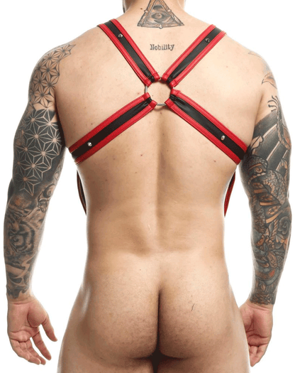 Malebasics Dmbl07 Dngeon Cross Cock Ring Harness Red